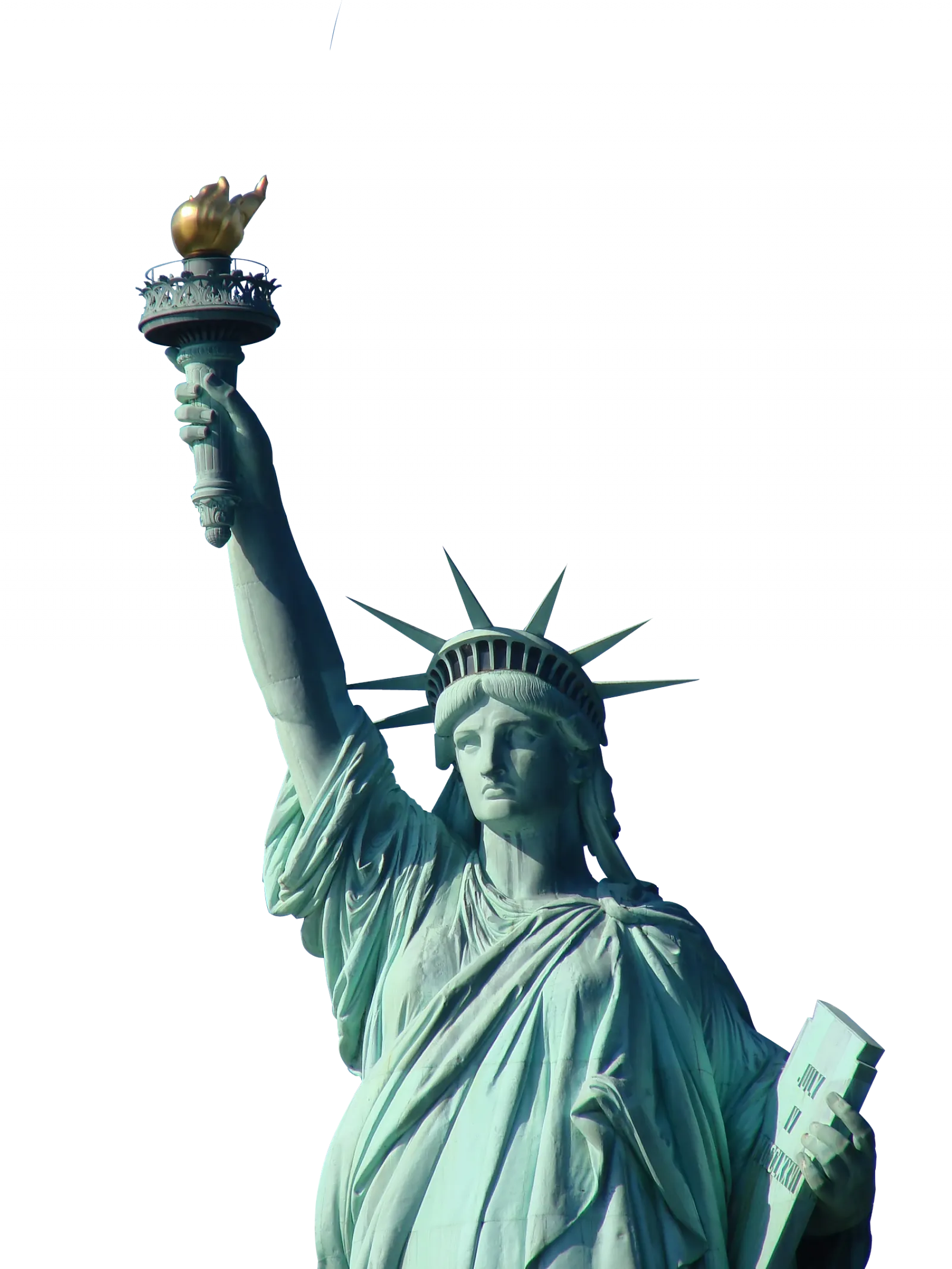 Statue of Liberty in snowfall, winter scene, seasonal png